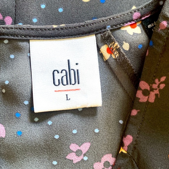 CABI "MUSE" 🩶GRAY🩶 MULTICOLOR FLORAL SHORT FLUTTER DRESS SIZE LARGE 🌟NWOT🌟 - Picture 10 of 15